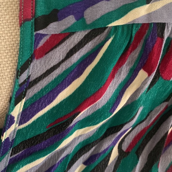 RODEBJER Wrap Bow Sleeveless Blouse JEWEL tones, IVORY & BLACK US L EUC - Picture 4 of 15